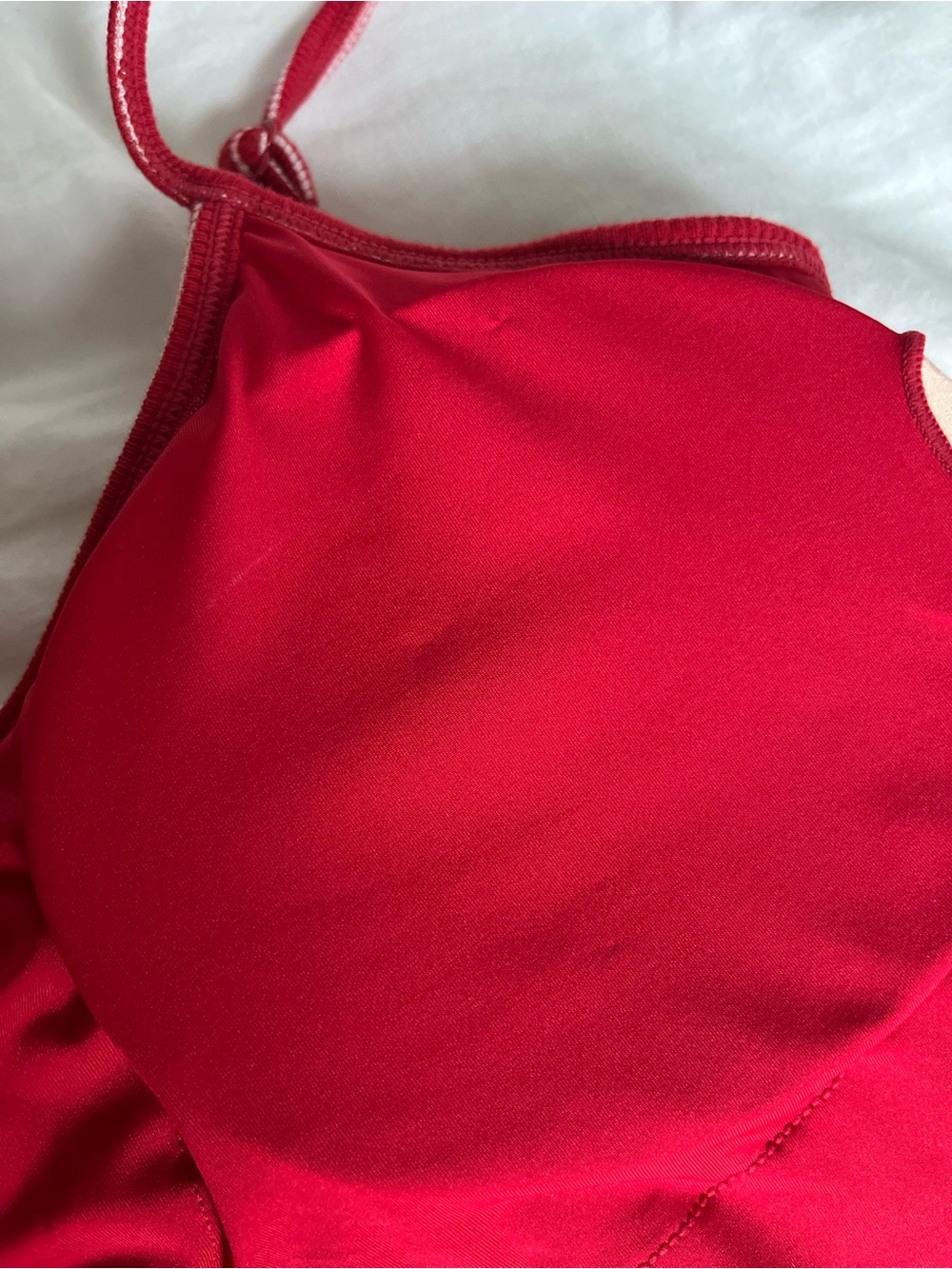Klassy Ribbed Brami Tank - Red & White Stripes - Picture 6 of 9
